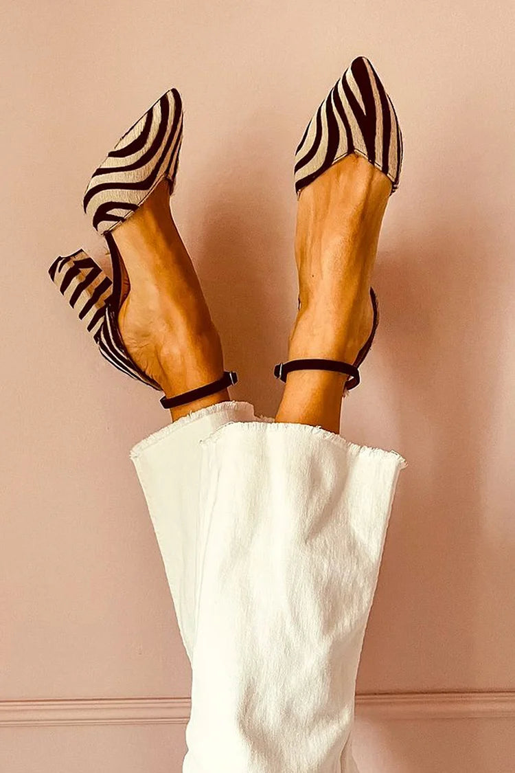 Keren™ | tacones puntiagudos con estampado de cebra