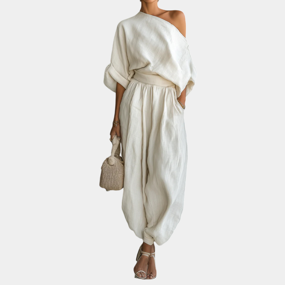 Helena™ | Conjunto de Blusa y Pantalón de Corte Entallado