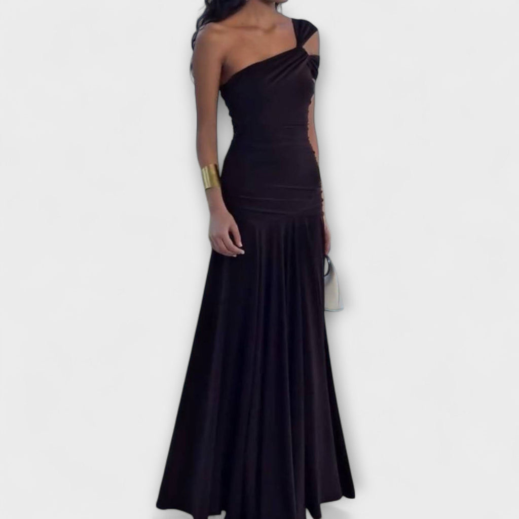 Margarita - Vestido maxi ajustado de hombros al descubierto