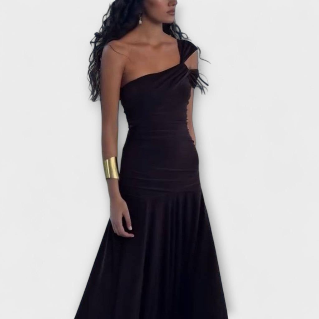 Margarita - Vestido maxi ajustado de hombros al descubierto