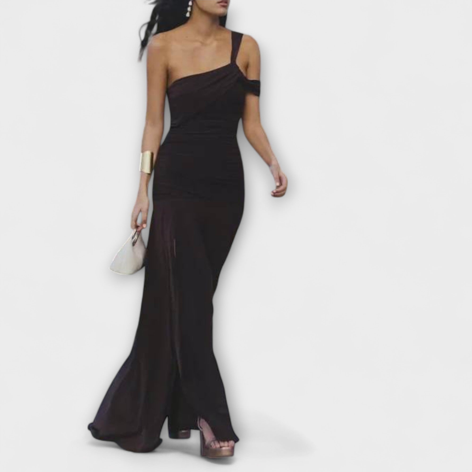 Margarita - Vestido maxi ajustado de hombros al descubierto