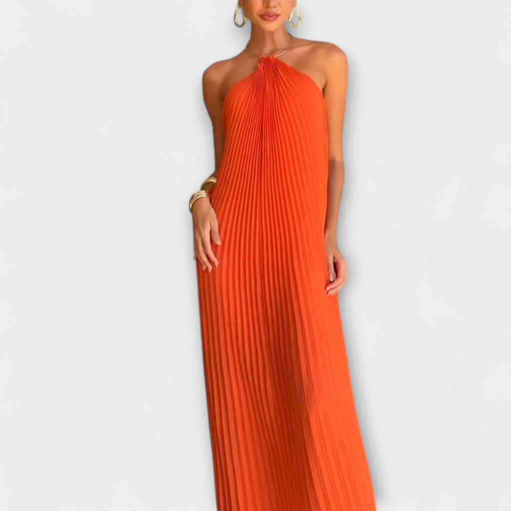Berta - Vestido elegante con escote plisado