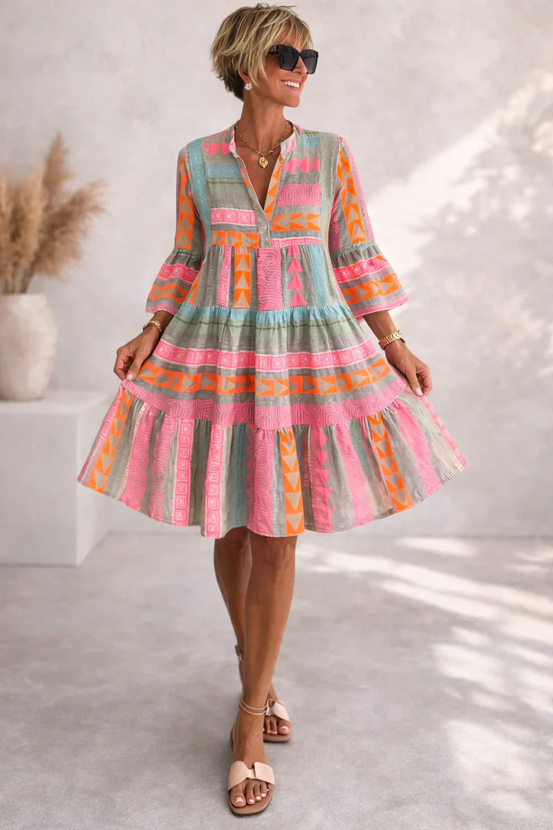 Aurora™ | Vestido midi vibrante, comodidad aireada, estilo de fin de semana