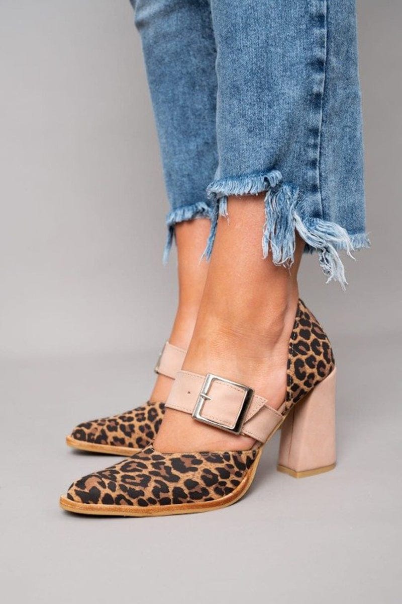 Juana™ | Tacón de bloque con estampado de leopardo audaz
