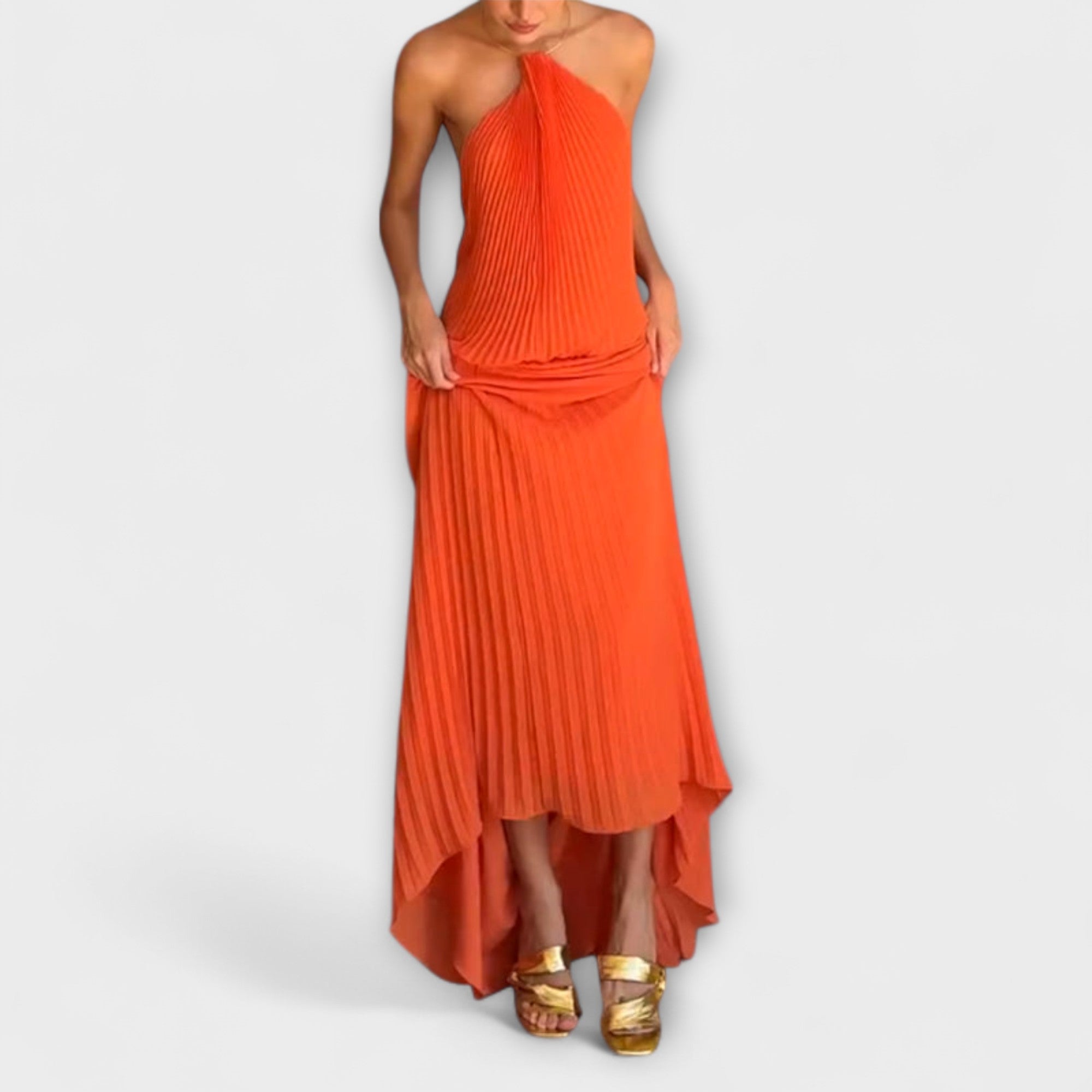 Berta - Vestido elegante con escote plisado