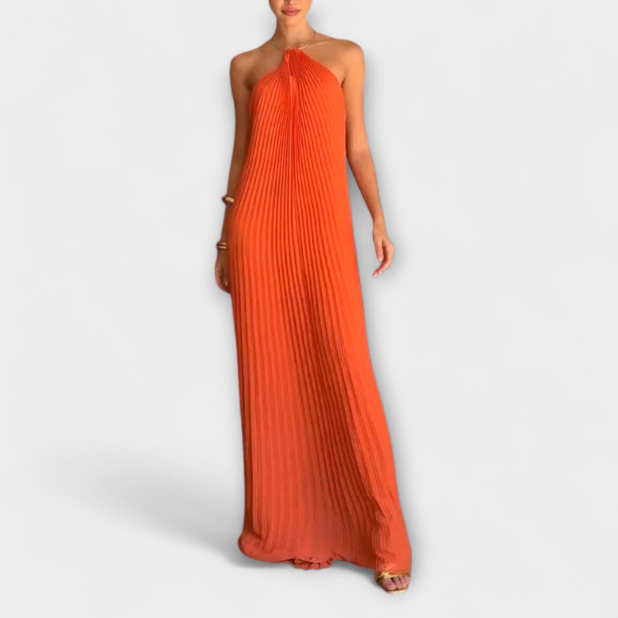 Berta - Vestido elegante con escote plisado
