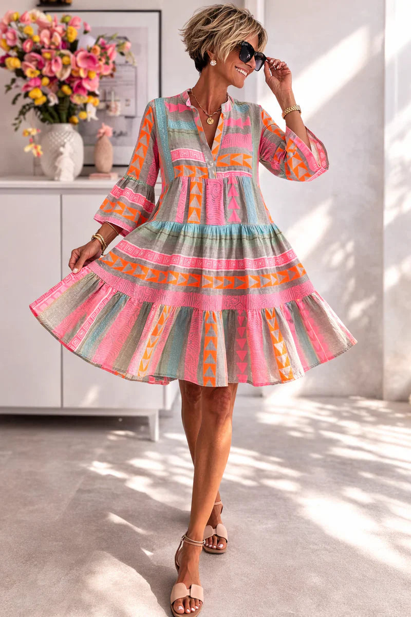 Aurora™ | Vestido midi vibrante, comodidad aireada, estilo de fin de semana