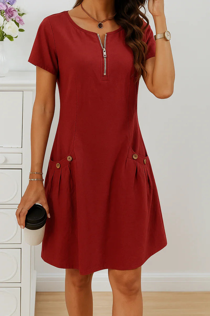 Mariela™ | Vestido de verano con cremallera elegante, bolsillos prácticos y comodidad diaria