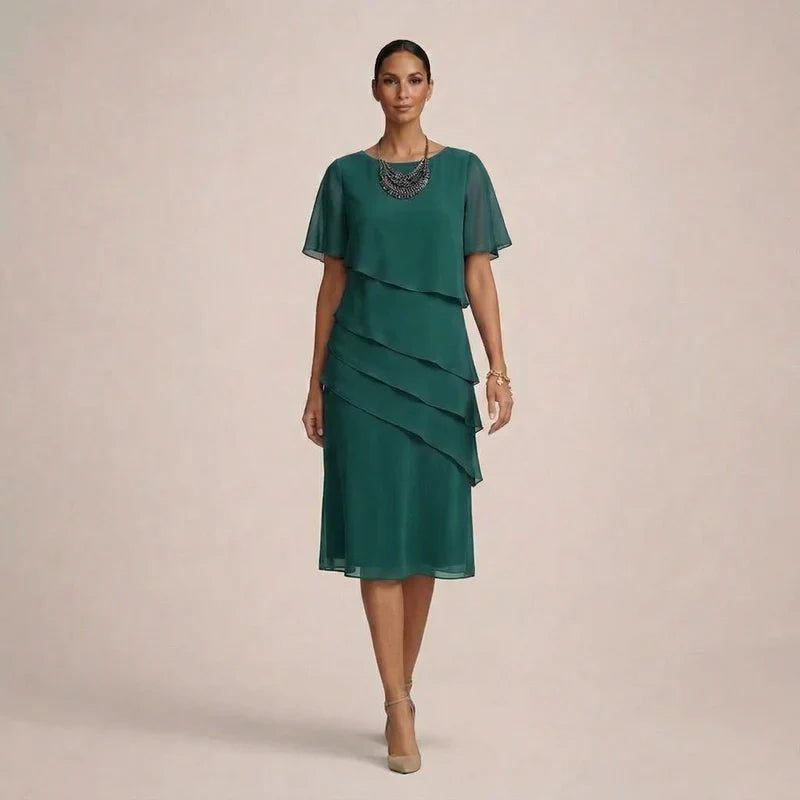 Mara™ | Vestido elegante con volantes y comodidad favorecedora