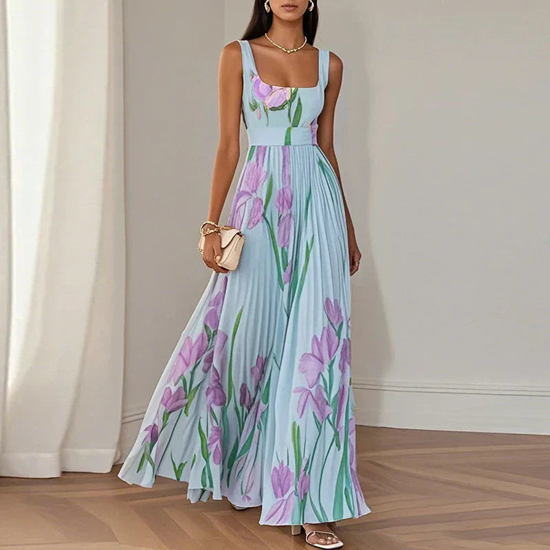 Lia™ | Elegante vestido maxi floral con silueta plisada favorecedora