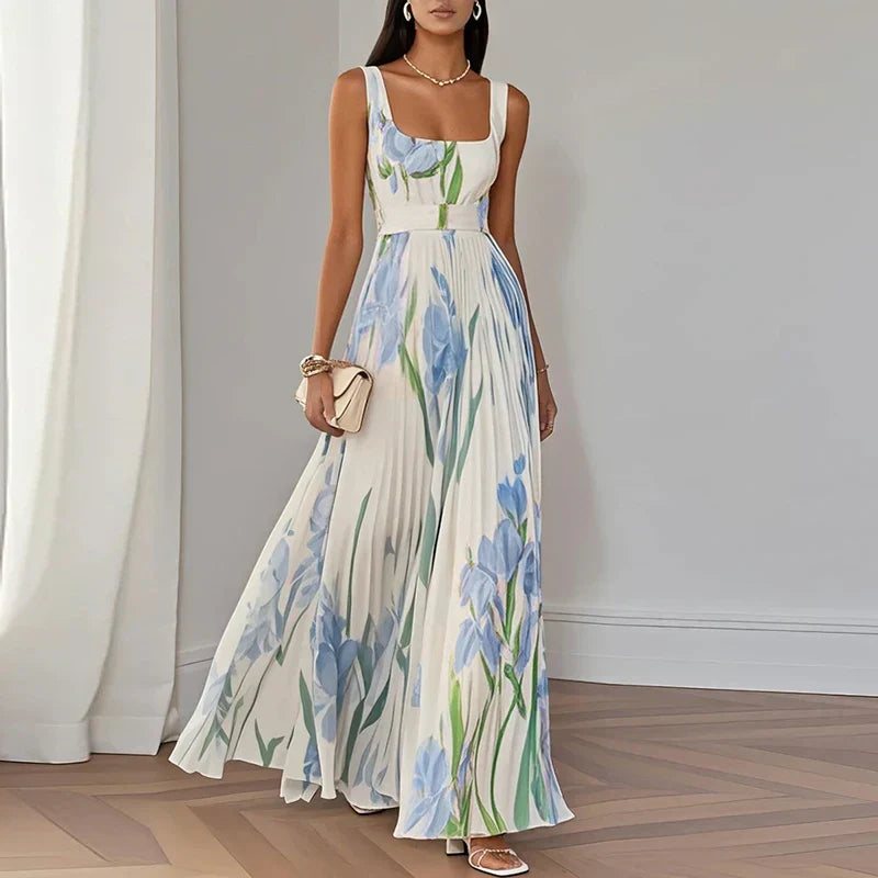 Lia™ | Elegante vestido maxi floral con silueta plisada favorecedora
