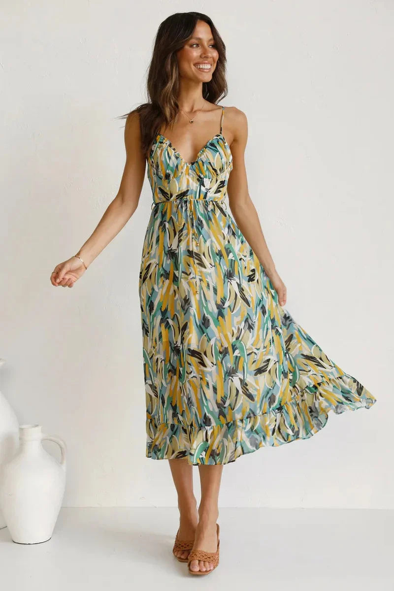 Gabriela™ | Vestido de verano estampado con comodidad fresca y estilo soleado