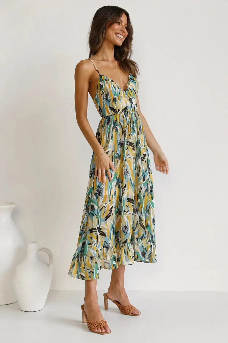 Gabriela™ | Vestido de verano estampado con comodidad fresca y estilo soleado
