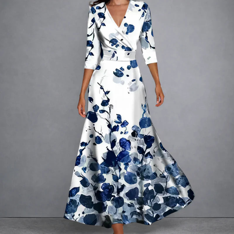 Claudia™ | Vestido Maxi Floral que Moldea la Silueta para una Confianza Elegante