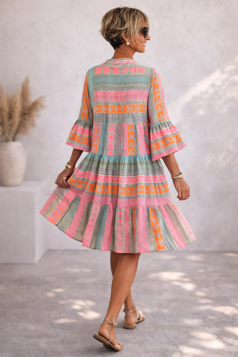 Aurora™ | Vestido midi vibrante, comodidad aireada, estilo de fin de semana