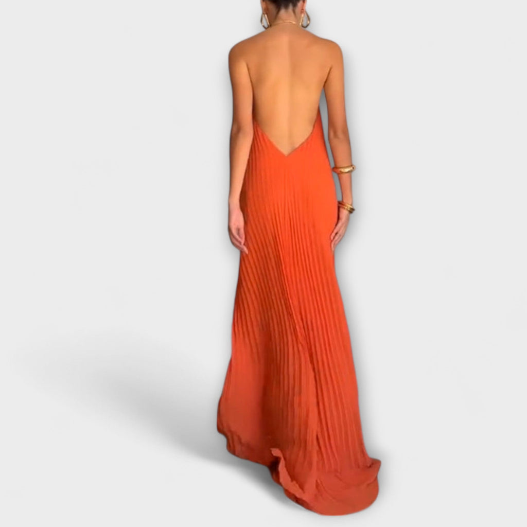 Berta - Vestido elegante con escote plisado