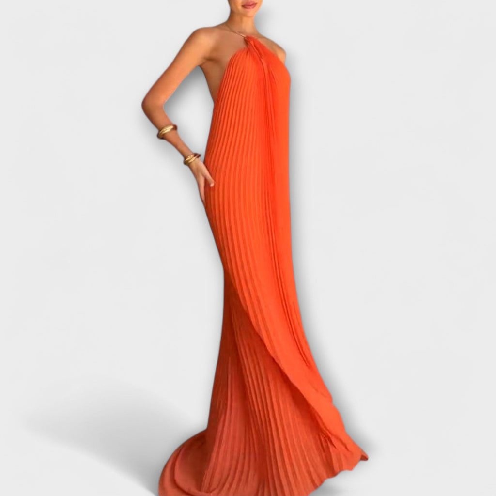 Berta - Vestido elegante con escote plisado