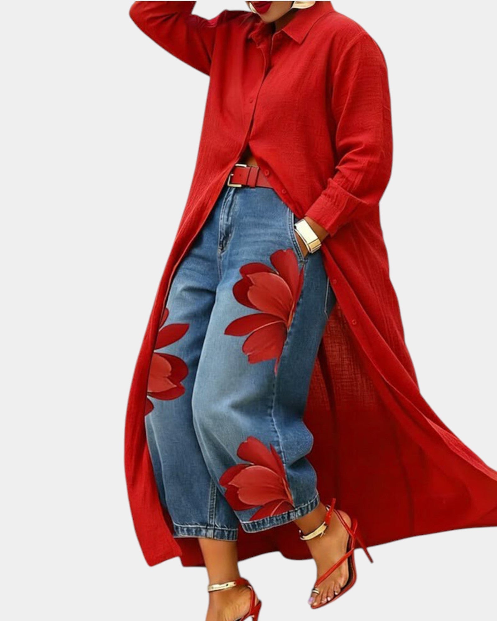 Camila™  | Conjunto vestido y pantalón de denim ancho