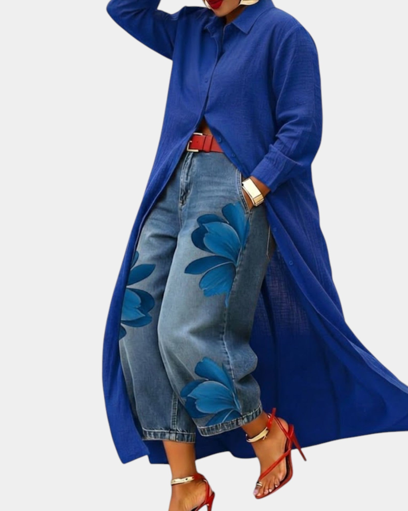 Camila™  | Conjunto vestido y pantalón de denim ancho