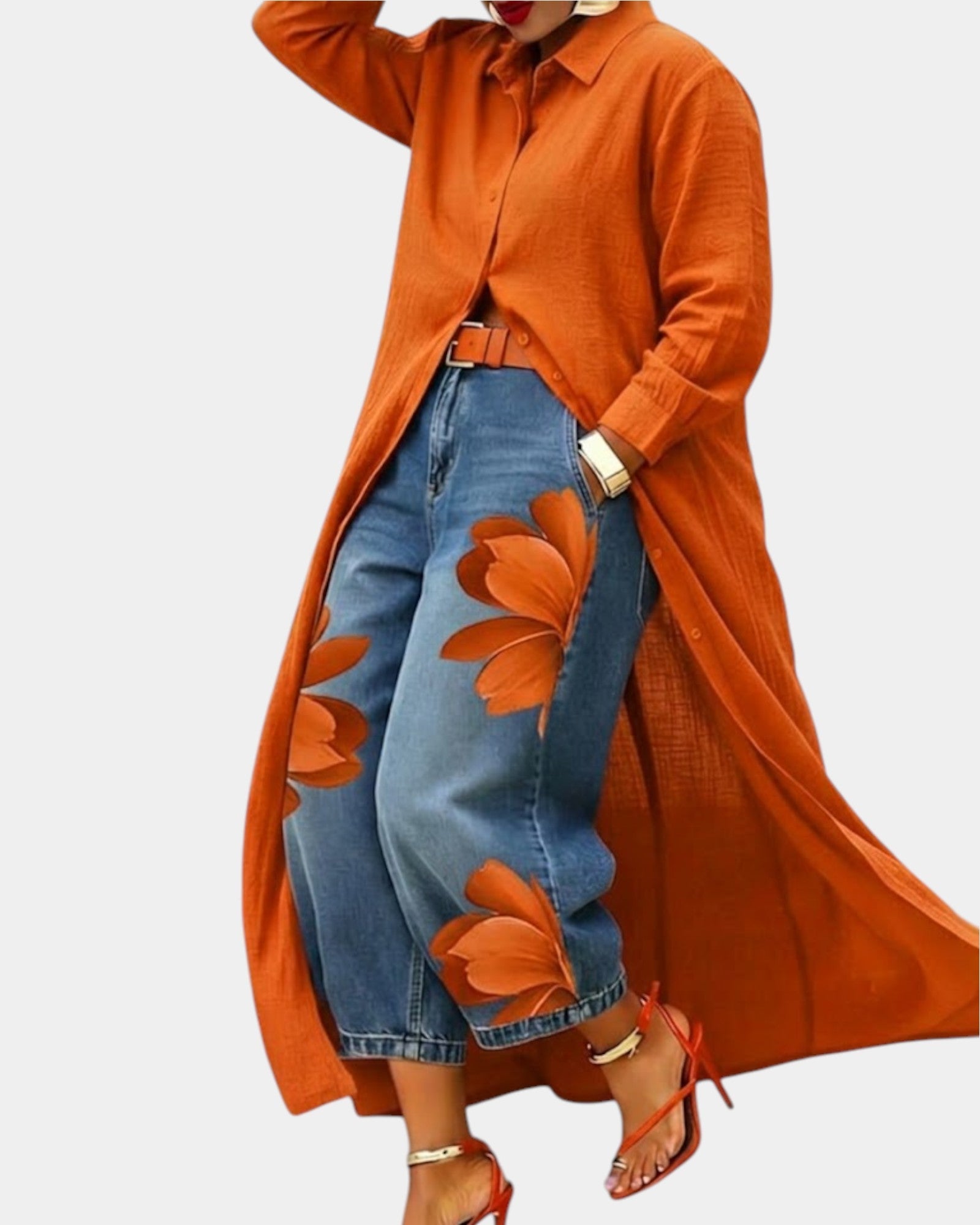 Camila™  | Conjunto vestido y pantalón de denim ancho